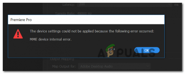 [Исправлено] Ошибка внутреннего устройства MME в Premiere PRO и Premiere Rush