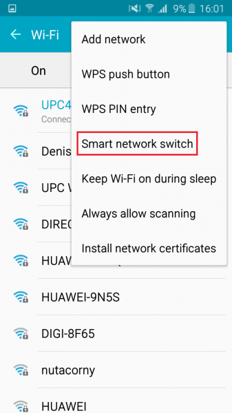 Как включить / отключить Smart Network Switch на Android