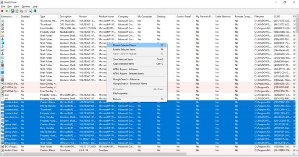 Как ускорить загрузку контекстного меню Windows 10 с помощью ShellExView